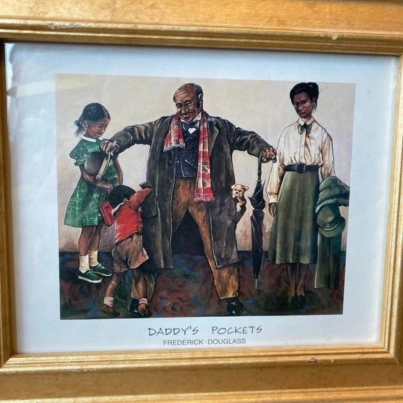 VTG Painting Frame Daddy’s Pocket Frederick Douglass American Social Reformer - Picture 8 of 9